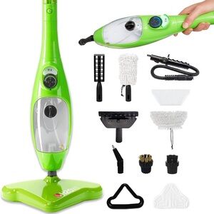 Green Steam Mop with Multi-Tool Accessories